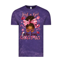 Cloud Purple just a girl who loves pink christmas afro messy bu Vintage Tee - texasbilliewilder