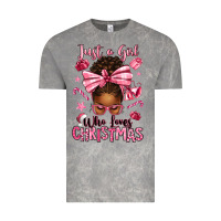 Cloud Rock just a girl who loves pink christmas afro messy bu Vintage Tee - texasbilliewilder