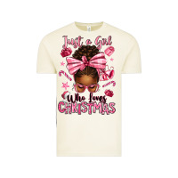 Vintage Arctic just a girl who loves pink christmas afro messy bu Vintage Tee - texasbilliewilder