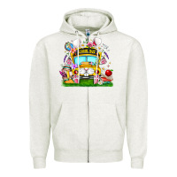 Oatmeal Heather Easter School Bus Zipper Hoodie - CowhideDigitalArt
