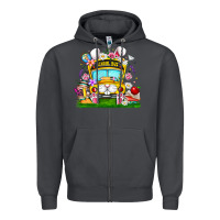 Smoke Easter School Bus Zipper Hoodie - CowhideDigitalArt