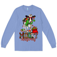 Colony Blue mooey christmas holstein cow Long Sleeve Tee - CowGirlArtShop
