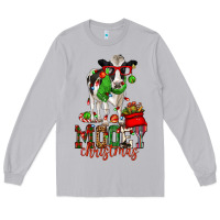 Moon Dust mooey christmas holstein cow Long Sleeve Tee - CowGirlArtShop