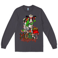 Smoke mooey christmas holstein cow Long Sleeve Tee - CowGirlArtShop