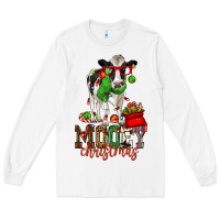 White mooey christmas holstein cow Long Sleeve Tee - CowGirlArtShop