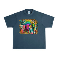 Midnight Navy life is better in flip flops Urban Heavy Tee - JahusDesignShop