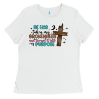 White he has taken my brokenness and turned it into my p Ladies Tee - Artiststas