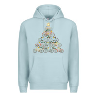 Blue Mist bicycle christmas tree funny biker bicyclist xmas for family long slee Premium Hoodie - lanVoArt