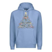 Colony Blue bicycle christmas tree funny biker bicyclist xmas for family long slee Premium Hoodie - lanVoArt