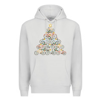 Dove Grey bicycle christmas tree funny biker bicyclist xmas for family long slee Premium Hoodie - lanVoArt
