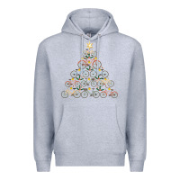 Heather Grey bicycle christmas tree funny biker bicyclist xmas for family long slee Premium Hoodie - lanVoArt