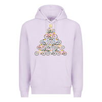 Lilac bicycle christmas tree funny biker bicyclist xmas for family long slee Premium Hoodie - lanVoArt