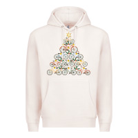 Pale Pink bicycle christmas tree funny biker bicyclist xmas for family long slee Premium Hoodie - lanVoArt