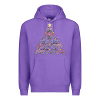 Purple bicycle christmas tree funny biker bicyclist xmas for family long slee Premium Hoodie - lanVoArt