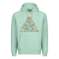 Seafoam bicycle christmas tree funny biker bicyclist xmas for family long slee Premium Hoodie - lanVoArt