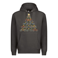 Smoke bicycle christmas tree funny biker bicyclist xmas for family long slee Premium Hoodie - lanVoArt