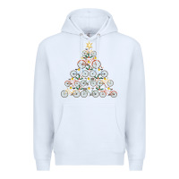 White bicycle christmas tree funny biker bicyclist xmas for family long slee Premium Hoodie - lanVoArt