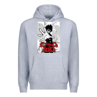 Heather Grey mob psyco 100   % Premium Hoodie - lanVoArt