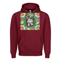 Burgundy Easter Bunny Zipper Hoodie - CowhideDigitalArt