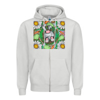 Dove Grey Easter Bunny Zipper Hoodie - CowhideDigitalArt