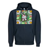 Navy Easter Bunny Zipper Hoodie - CowhideDigitalArt