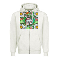 Oatmeal Heather Easter Bunny Zipper Hoodie - CowhideDigitalArt