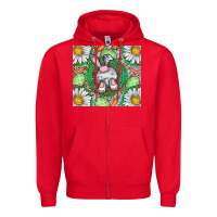 Red Easter Bunny Zipper Hoodie - CowhideDigitalArt