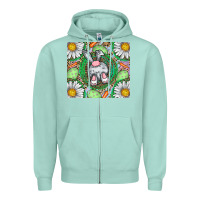Seafoam Easter Bunny Zipper Hoodie - CowhideDigitalArt