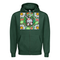 Sports Green Easter Bunny Zipper Hoodie - CowhideDigitalArt