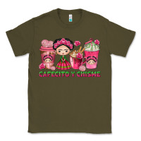 Army Green cafecito y chisme with coffee cups Classic Tee - texasbilliewilder