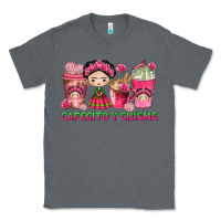 Charcoal Heather cafecito y chisme with coffee cups Classic Tee - texasbilliewilder