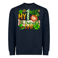 Navy my 1'st st patrick's day Heavyweight Sweatshirt - FaDigitalArtStudio