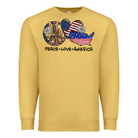 Antique Gold peace love america Premium Sweatshirt - SublimationCraftShop