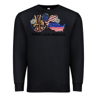 Black peace love america Premium Sweatshirt - SublimationCraftShop