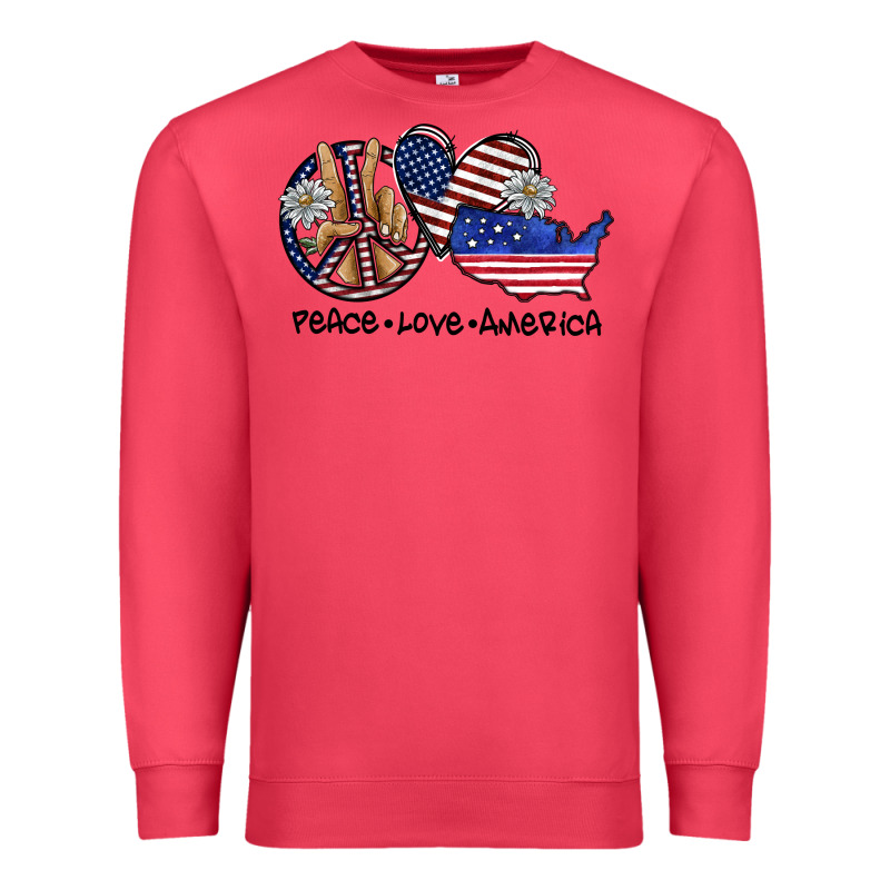 Peace Love America Premium Sweatshirt by SublimationCraftShop | Teevron