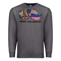 Charcoal Heather peace love america Premium Sweatshirt - SublimationCraftShop