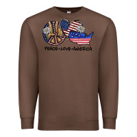 Chestnut peace love america Premium Sweatshirt - SublimationCraftShop