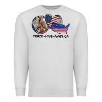 Dove Grey peace love america Premium Sweatshirt - SublimationCraftShop