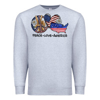 Heather Grey peace love america Premium Sweatshirt - SublimationCraftShop