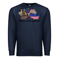 Navy peace love america Premium Sweatshirt - SublimationCraftShop