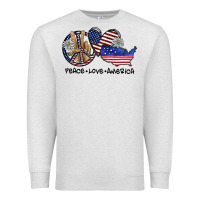 Oatmeal Heather peace love america Premium Sweatshirt - SublimationCraftShop
