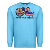 Ocean Blue peace love america Premium Sweatshirt - SublimationCraftShop
