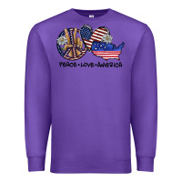Purple peace love america Premium Sweatshirt - SublimationCraftShop