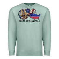 Seafoam peace love america Premium Sweatshirt - SublimationCraftShop