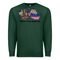 Sports Green peace love america Premium Sweatshirt - SublimationCraftShop