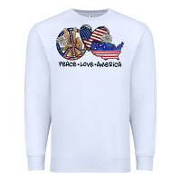 White peace love america Premium Sweatshirt - SublimationCraftShop