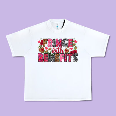 Fringe With Benefits Valentine's Day Urban Heavy Tee Designed By Howdyjamesfarm