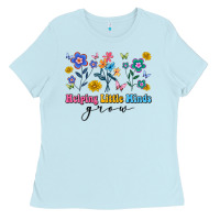 Baby Blue helping little minds grow Ladies Tee - Artiststas