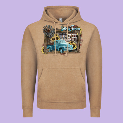Small Town Usa Truck 4th Of July Vintage Hoodie Designed By Howdyjamesfarm