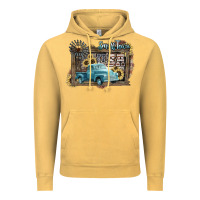 Vintage Mustard Small town USA truck 4th of july Vintage Hoodie - HowdyJamesFarm